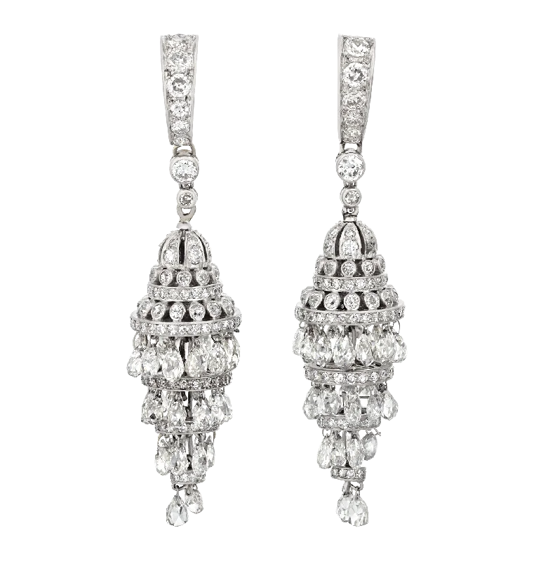 Luxury Earrings for Anniversary-Diamond Chandelier Earrings, 10.00 Carats