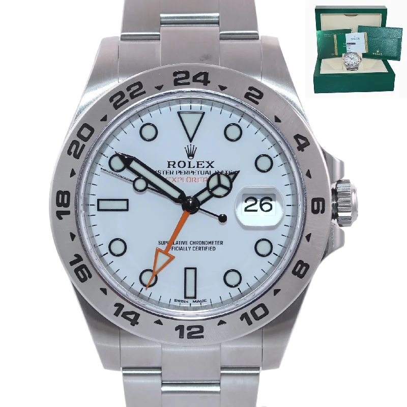 Sports Watches for Men with Heart Rate Monitor-MINT 2020 PAPERS Rolex Explorer II 42mm 216570 Polar White Dial Steel Watch Box