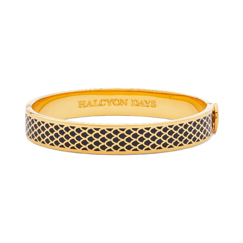 Unique Designer Bangles for Fashion-Salamander Black & Gold Bangle