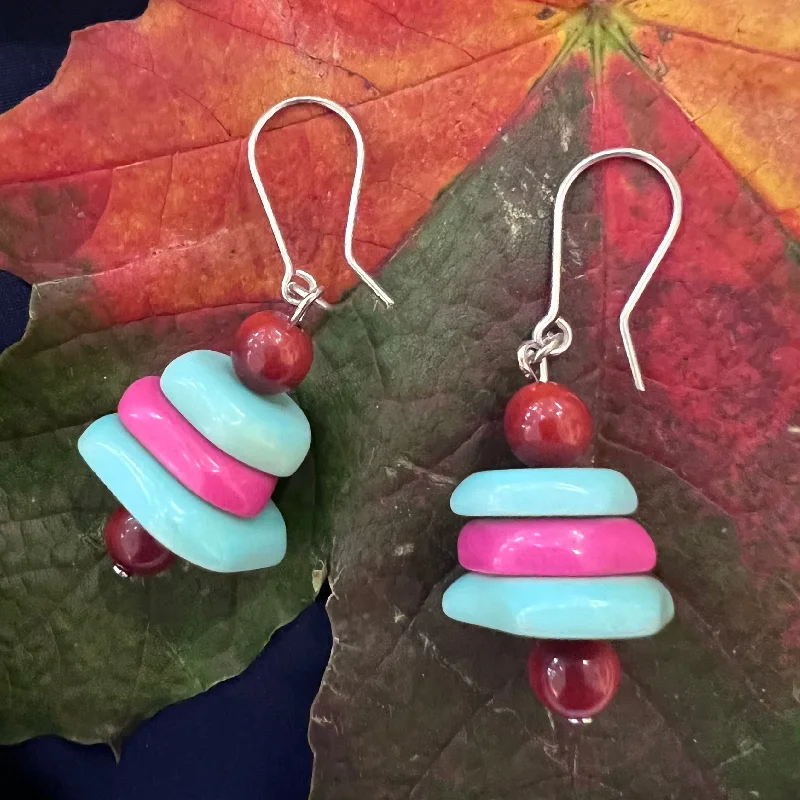 Sparkling Earrings for Bold Fashion-Tagua CAINA Earrings Bermuda Trio