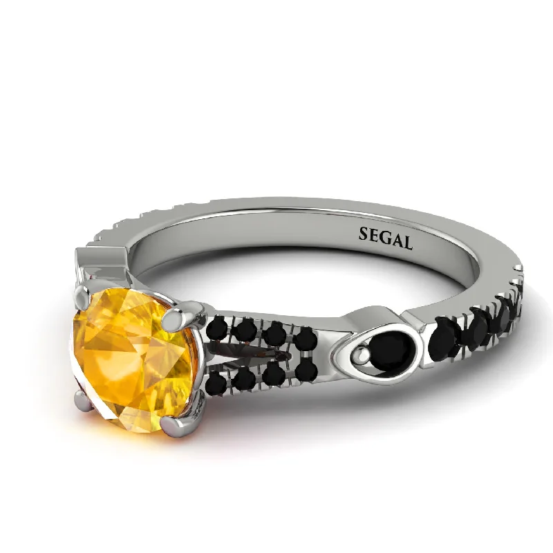 Custom Gold Ring for Special Occasions-Vintage Yellow Diamond Engaement Ring - Arya No. 1009