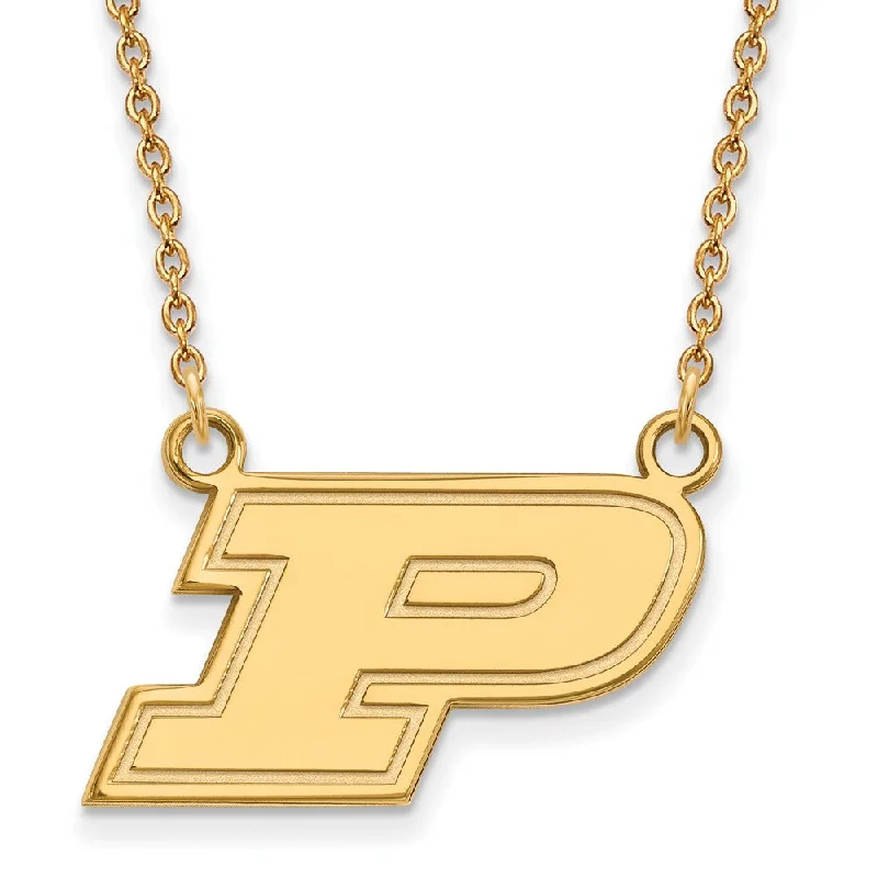 Personalized Name Necklace-10k Yellow Gold Purdue Small Initial P Pendant Necklace