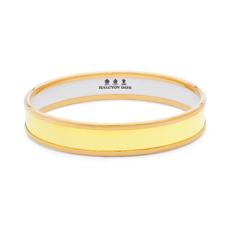 Custom Gold Bangles for Special Gifts-Buttercup & Gold Enamel Bangle