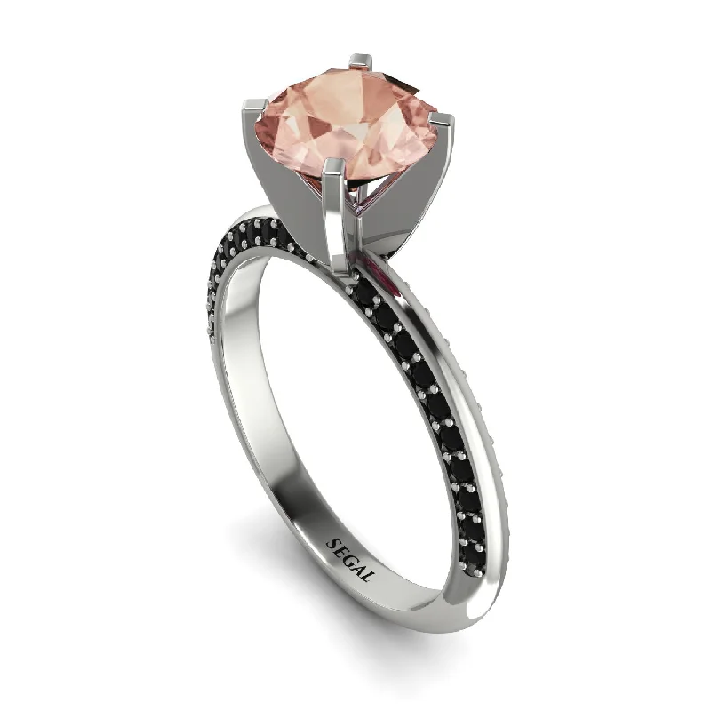 Large Gemstone Ring for Statement-Classic Morganite Ring With A Twist - Leilani No. 909