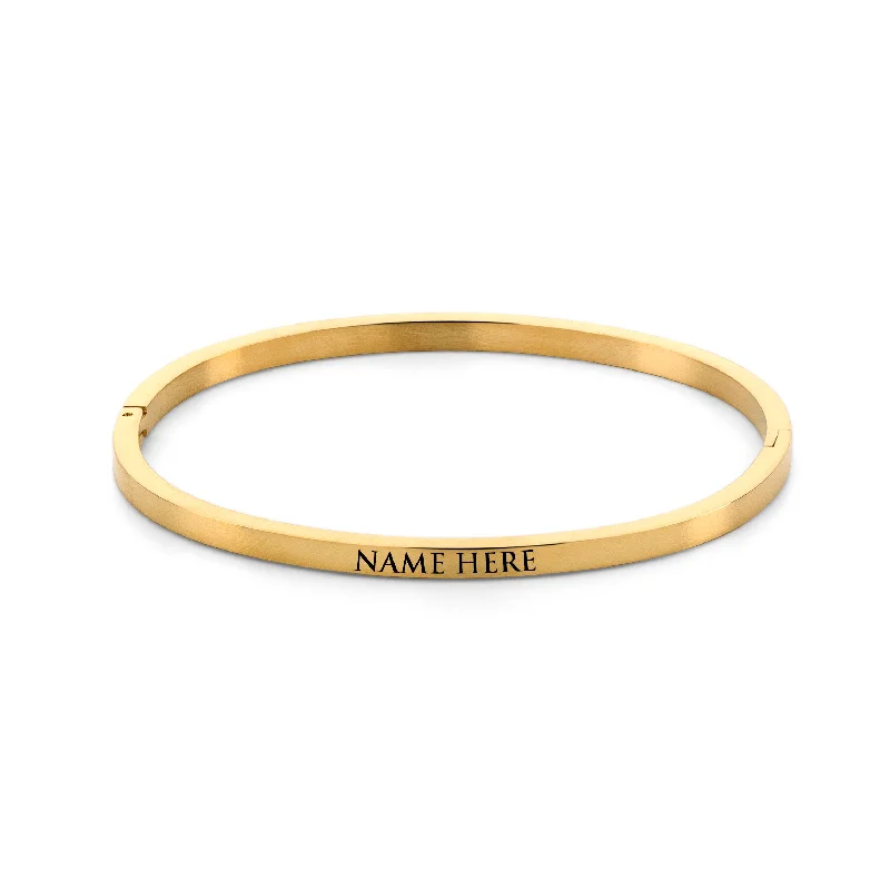 Fashionable Bangles for Day Wear-Name bangle gold