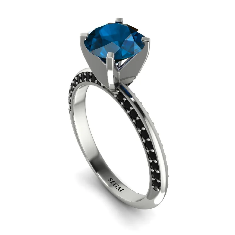 Unique Custom Ring for Special Moments-Classic Blue Topaz Ring With A Twist - Leilani No. 509