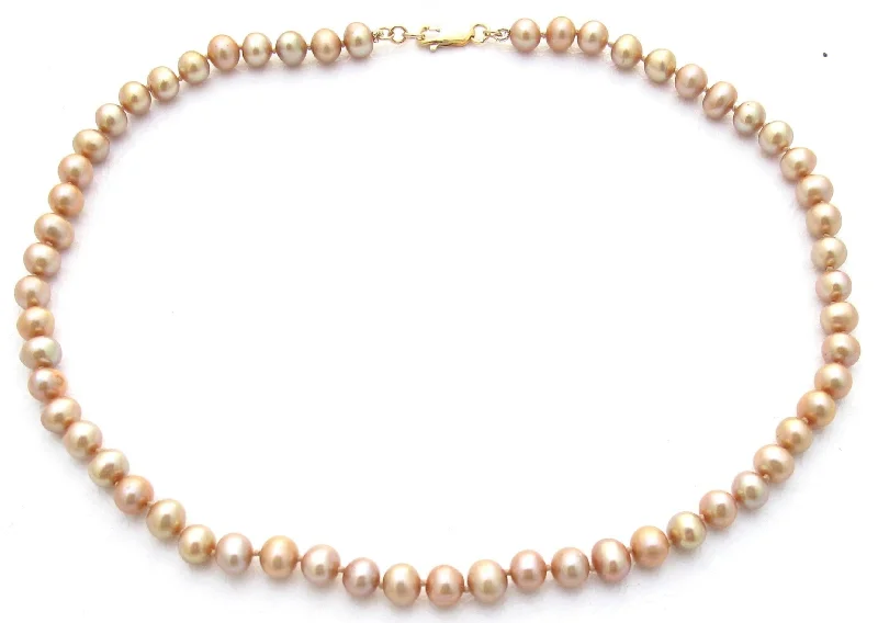 Minimalist Gold Necklace-Champagne Pearl Collar Necklace