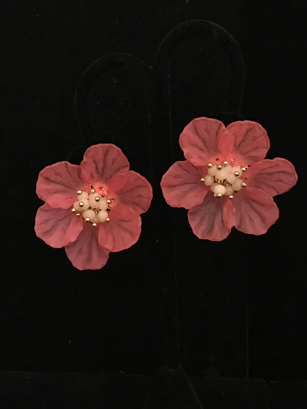 Colorful Crystal Earrings-Plastic Flower Earrings