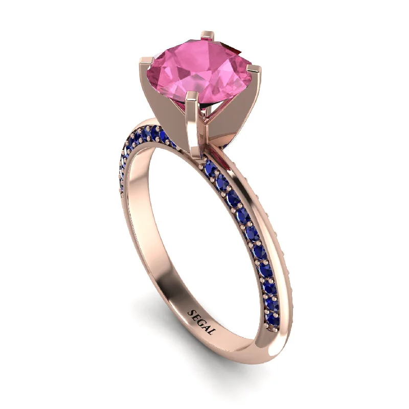 Beautiful Sapphire Ring for Women-Classic Pink Moissanite Ring With A Twist - Leilani No. 814