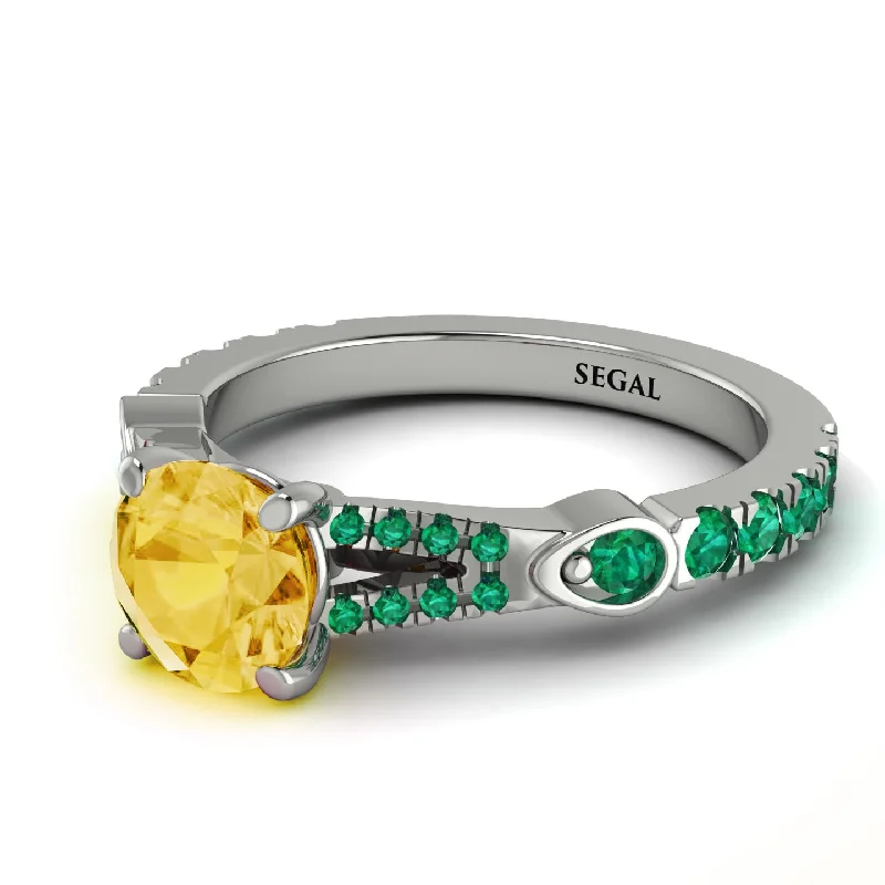 Custom Wedding Ring for Personalized Style-Vintage Citrine Engaement Ring - Arya No. 606