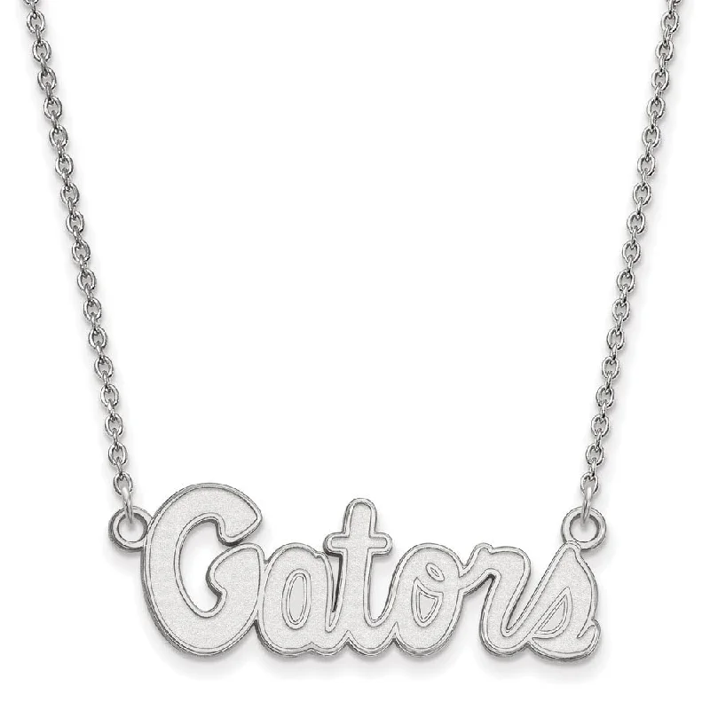 Elegant Chain Necklace for Weddings-10k White Gold U of Florida Small 'Gators' Pendant Necklace