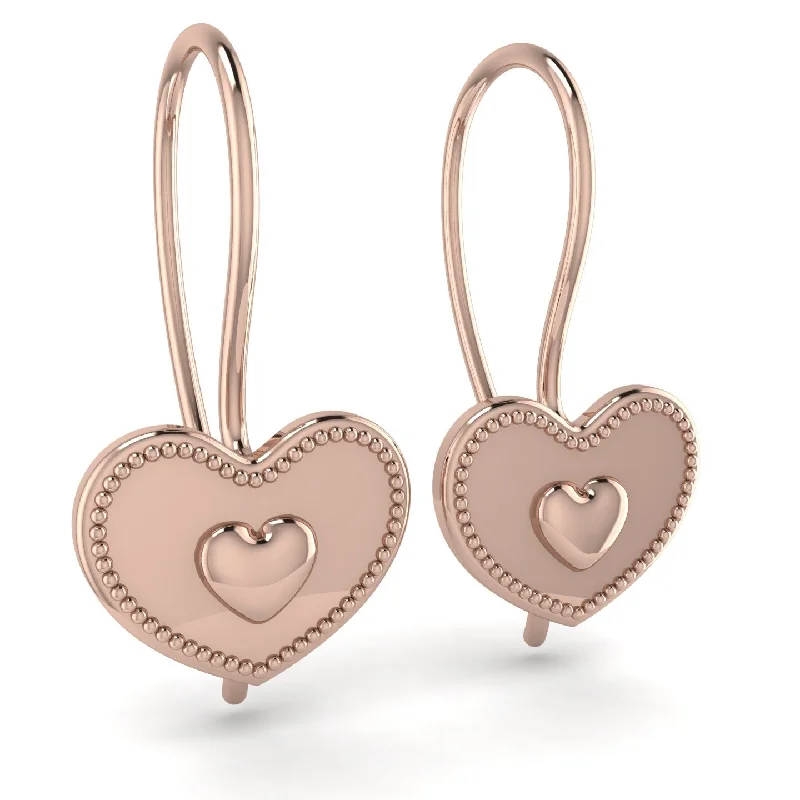 Timeless Earrings for Special Occasions-Charming Heart Hoop Earrings In Gold - Ariana No. 2