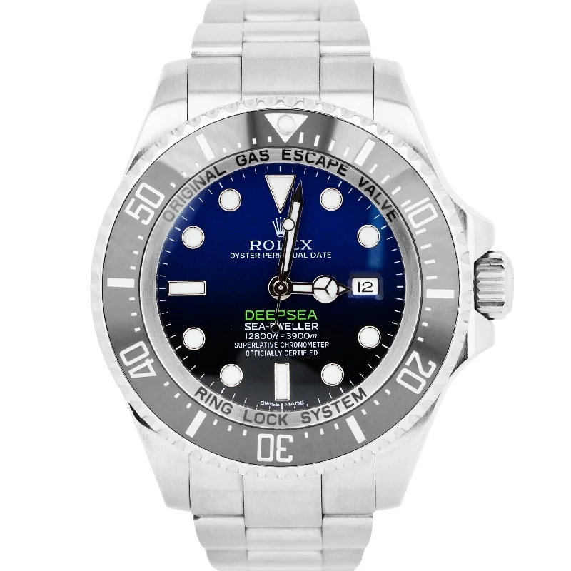 Classic Digital Watches for Men-Rolex Sea-Dweller Deepsea 'James Cameron' Blue Stainless 116660 44mm Date Watch