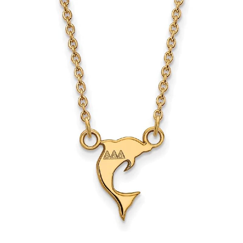 Unique Charm Necklace for Stylish Women-14K Plated Silver Delta Delta Delta XS (Tiny) Necklace