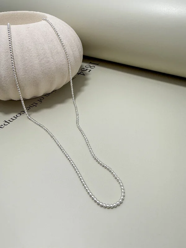 Layered Necklace for Fashion-Velani Jewelry Sterling Silver Bead Necklace