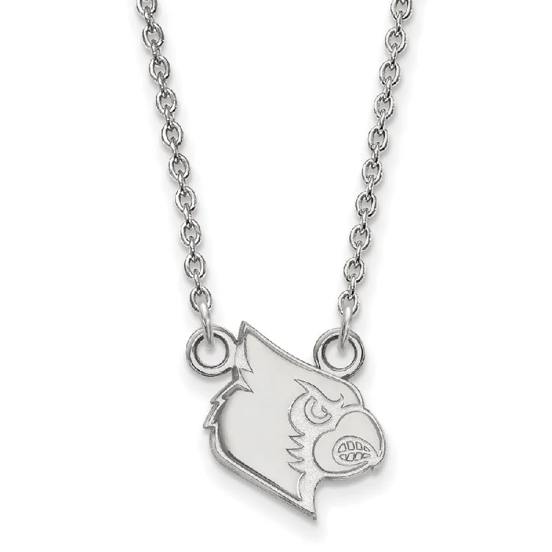 Heart Shaped Necklace for Girls-Sterling Silver U of Louisville Small Pendant Necklace