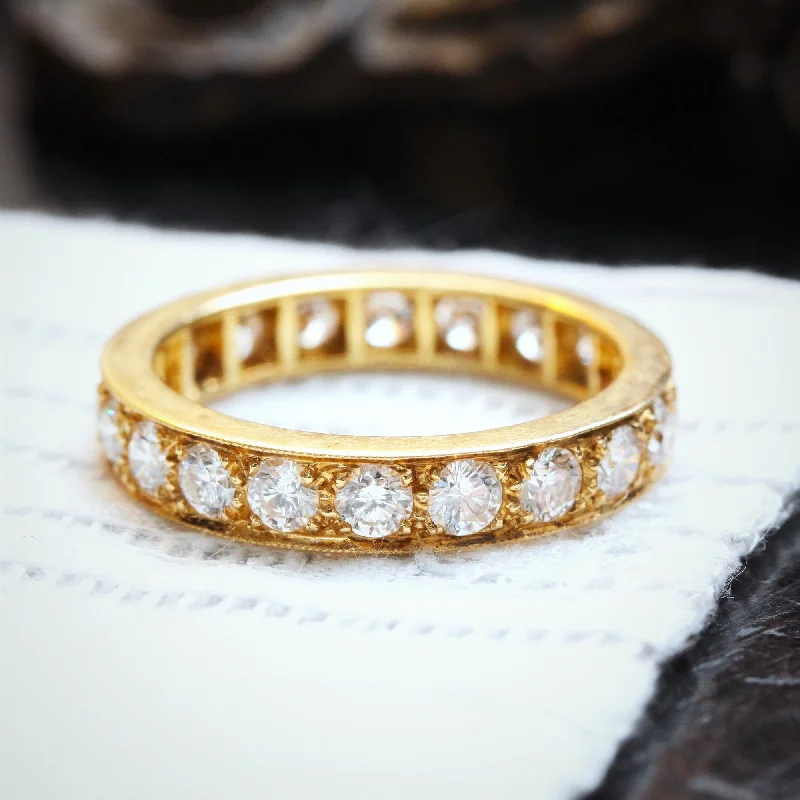 Wedding Band with Gemstones-Blingy Size 'P' or '7.5' Two Carat Diamond Full Eternity Ring