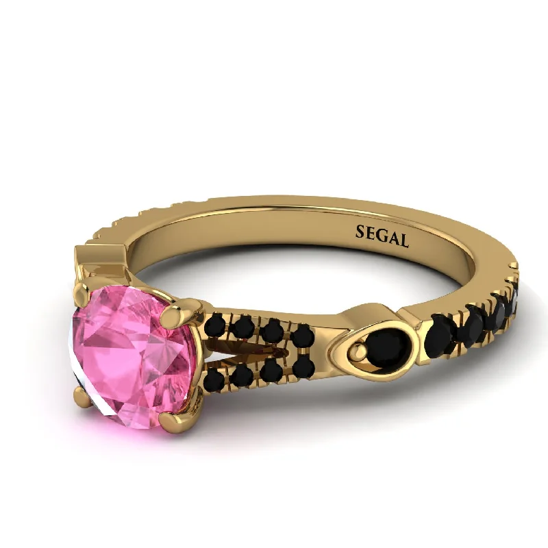 Luxury Ruby Ring for Women-Vintage Pink Moissanite Engaement Ring - Arya No. 807