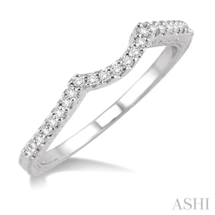 Classic Titanium Ring for Wedding-1/8 Ctw Diamond Matching Wedding Band in 14K White Gold