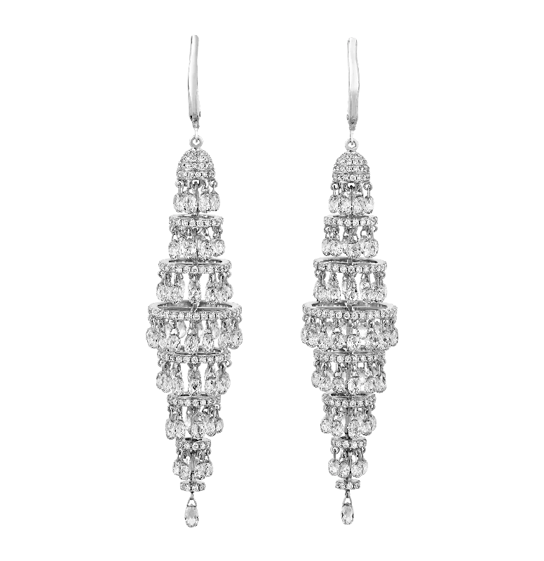 Acrylic Earrings for Casual Looks-Diamond Chandelier Earrings, 19.83 carats