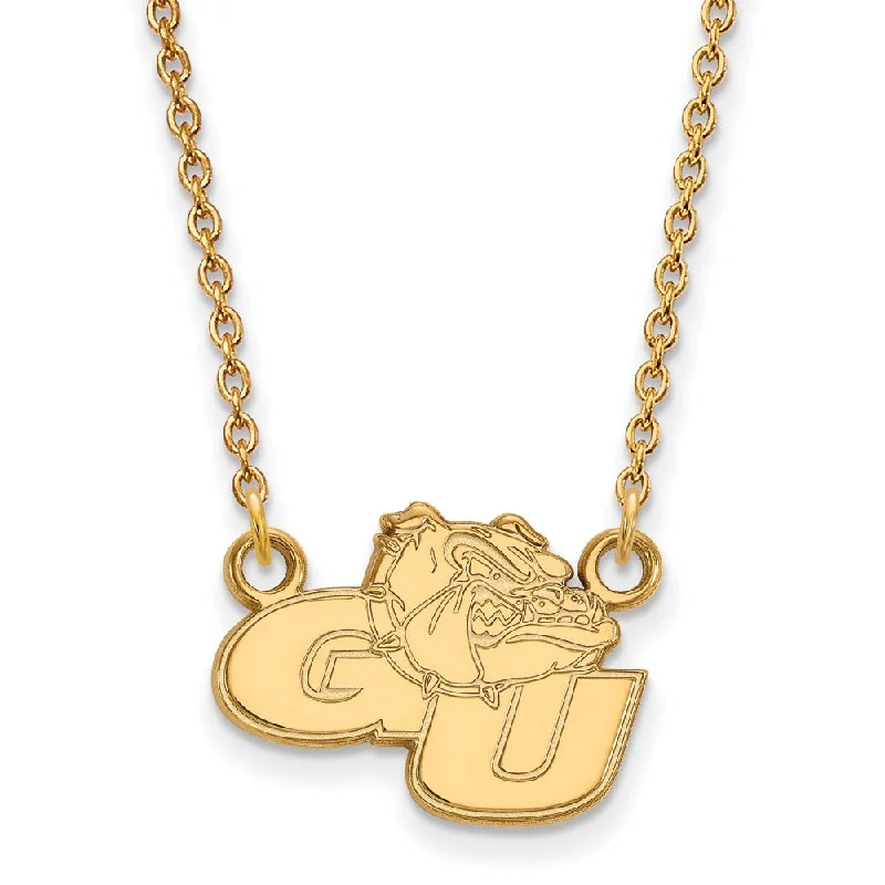 Fine Gold Necklace for Luxury Look-10k Yellow Gold Gonzaga U Small Pendant Necklace