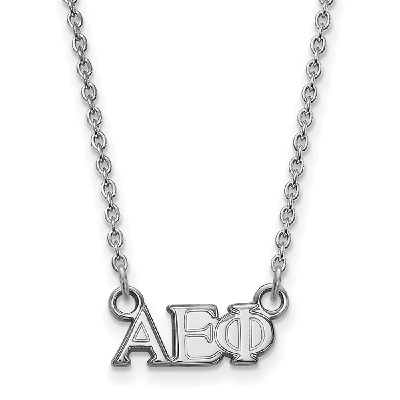 Statement Necklace for Women-Sterling Silver Alpha Epsilon Phi XS (Tiny) Greek Letters Necklace