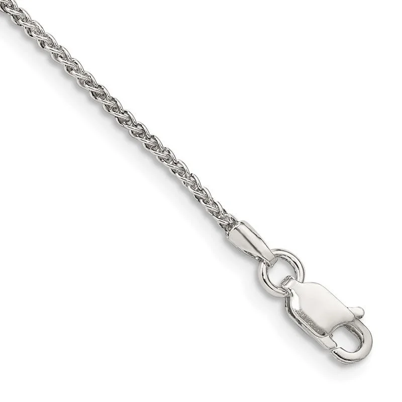 Silver Bracelet for Men with Custom Engraving-Sterling Silver 1.5mm Round Spiga Chain Bracelet