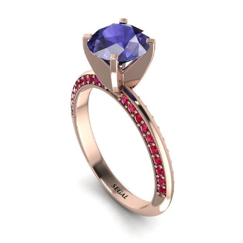 Classic Solitaire Ring for Engagement-Classic Tanzanite Ring With A Twist - Leilani No. 211