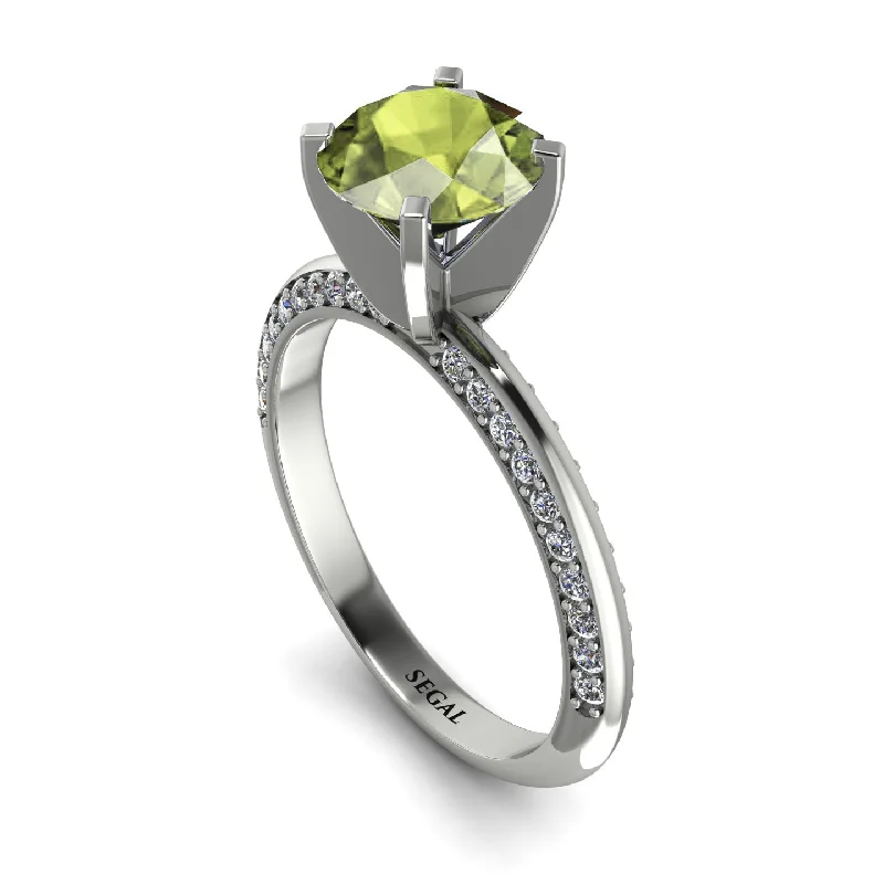 Custom Birthstone Ring for Women-Classic Peridot Ring With A Twist - Leilani No. 703