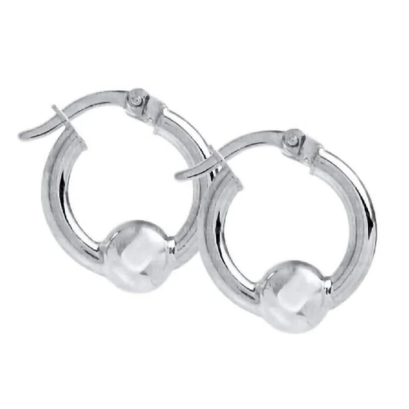 Silver Earrings for Sensitive Ears-LeStage® Cape Cod : Extra Small Beaded Hoop Earrings in Sterling Silver