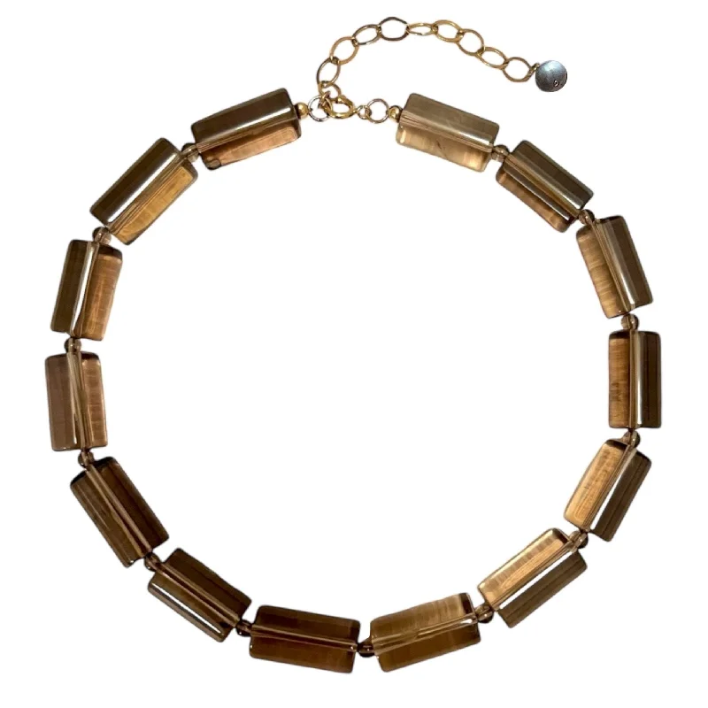 Layered Necklace with Multiple Charms-Lucent Collar Necklace