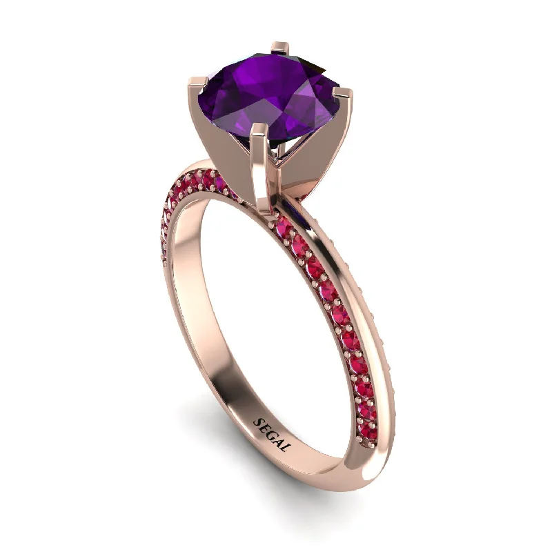 Diamond Ring for Women-Classic Amethyst Ring With A Twist - Leilani No. 311