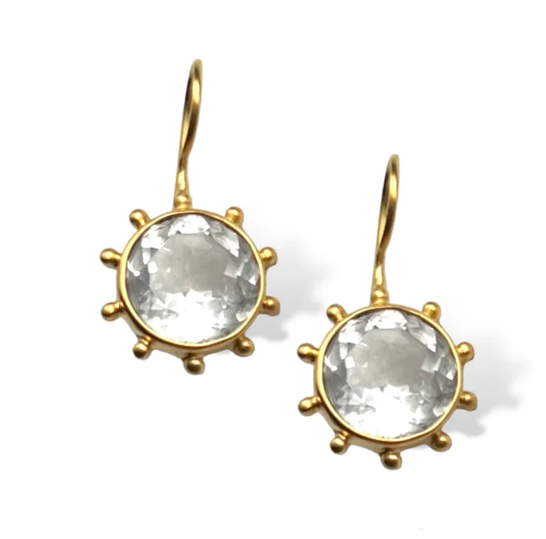 Unique Gem Earrings for Trendsetters-Dina Mackney - Earrings Faceted Topaz Pinwheel Earrings