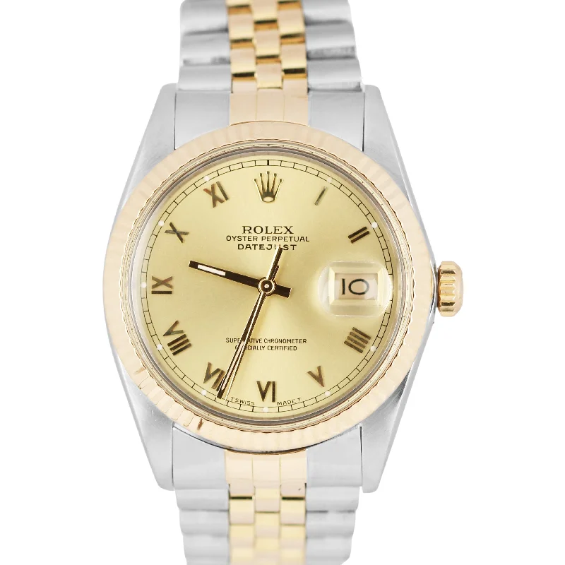 Trendy Watches for Young Men and Women-Rolex DateJust 36mm Two-Tone 18K Yellow Gold Stainless Champagne 16013 Watch