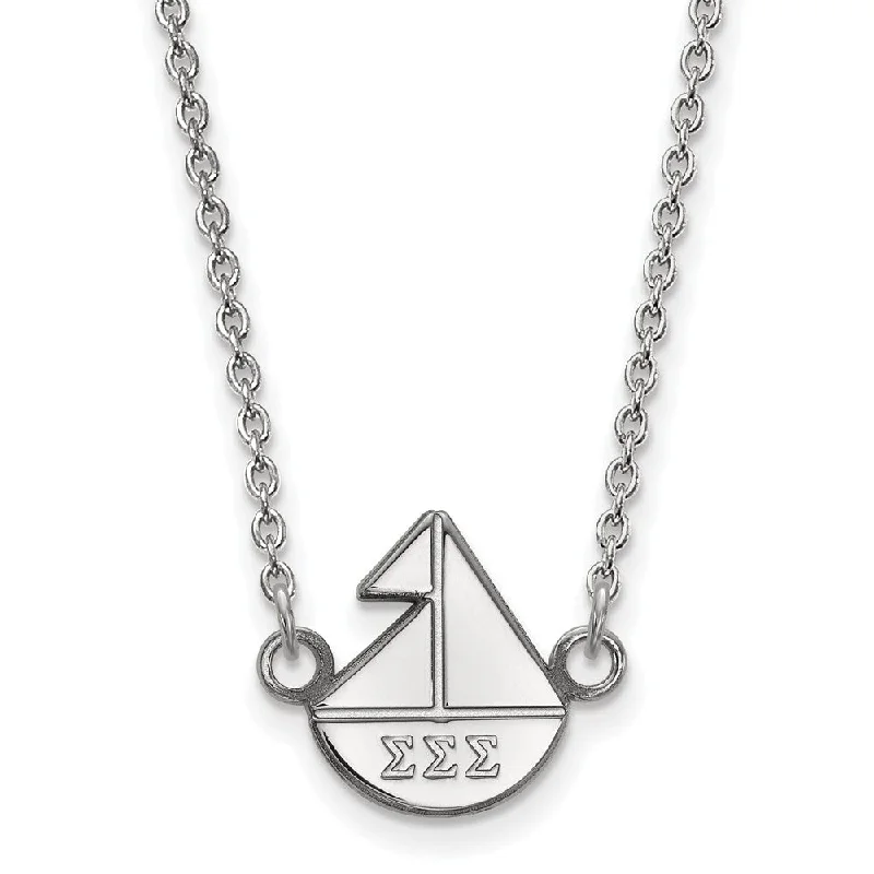 Charm Necklace for Casual Wear-Sterling Silver Sigma Sigma Sigma XS (Tiny) Necklace