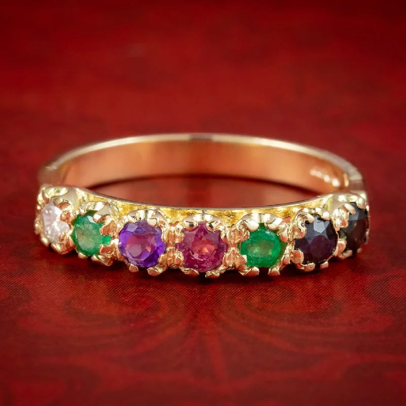 Chunky Statement Ring for Women-Victorian Style Dearest Gemstone Ring 9ct Gold