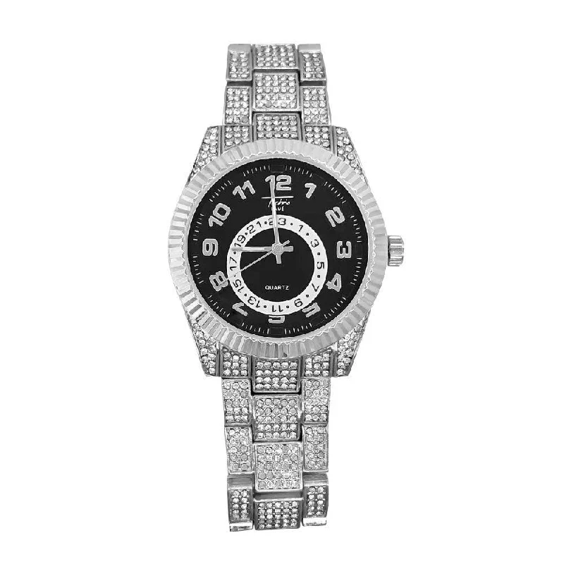 Rose Gold Smart Watches for Women-Sky Sport Iced Out Bling Hip Hop Watch