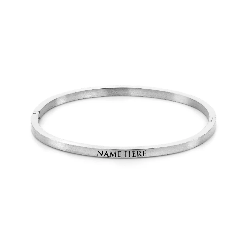 Large Silver Bangles for Bold Fashion-Name bangle silver