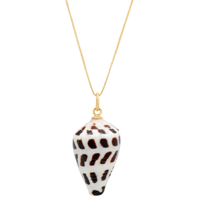 Gold Heart Necklace for Gifts-14k Conus shell charm