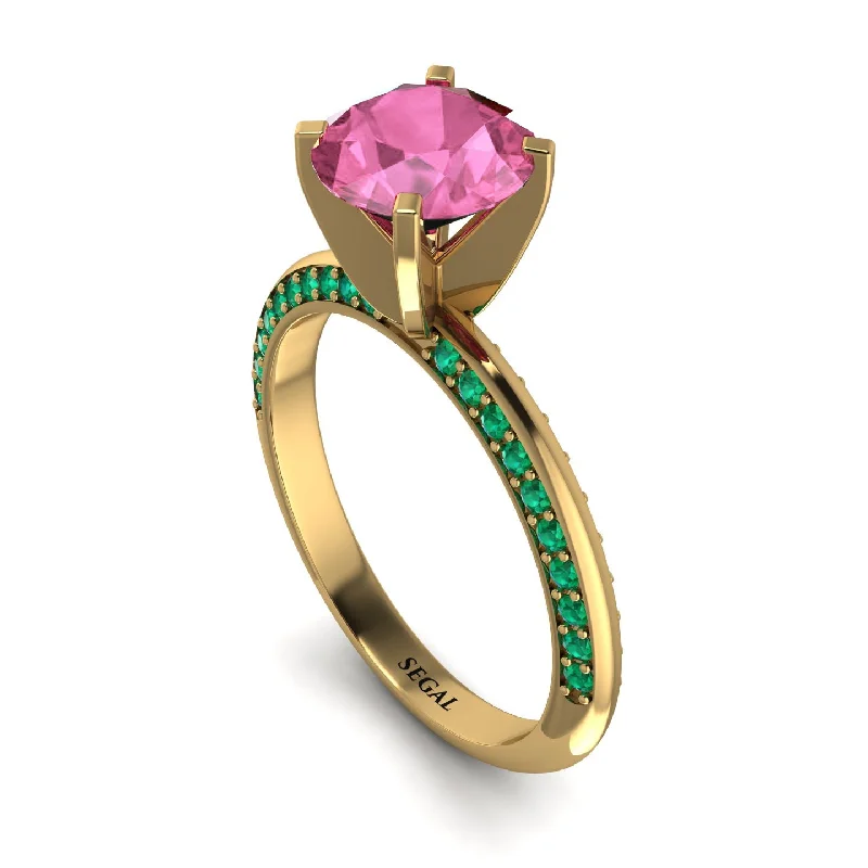 Adjustable Ring for Casual Style-Classic Pink Moissanite Ring With A Twist - Leilani No. 804