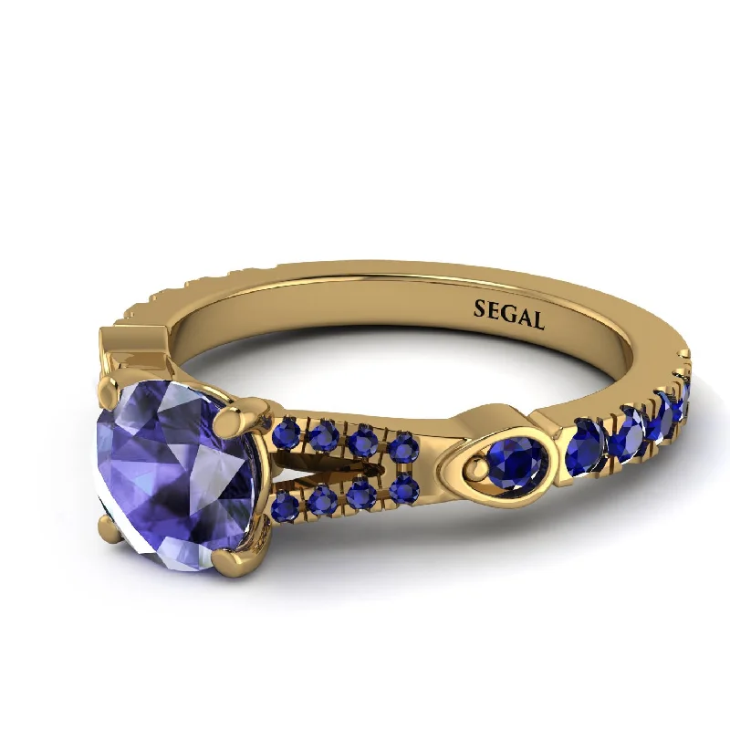 Custom Birthstone Ring for Women-Vintage Tanzanite Engaement Ring - Arya No. 213