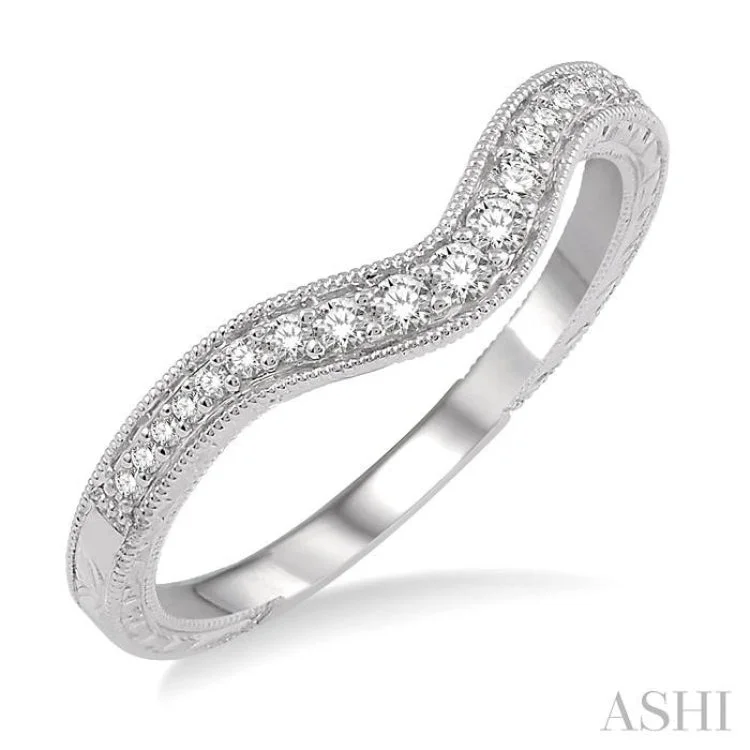 Custom Diamond Ring for Engagement-1/6 Ctw Round Cut Diamond Matching Wedding Band in 14K White Gold