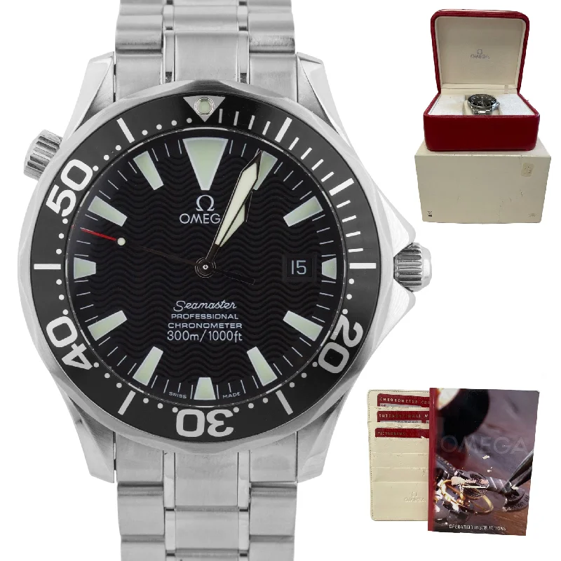 Elegant Women's Watches for Wedding Day-Omega Seamaster Professional Sword Hands Black 300M 2254.50 41mm Automatic Watch