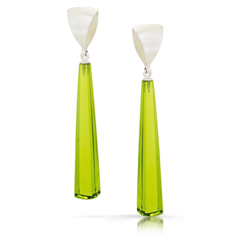 Luxury Stud Earrings for Women-Spinnaker Drop Earrings with Green quartz