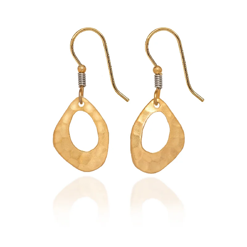 Beautiful Diamond Earrings for Women-Silver Forest Gold Open Shape & Wire Wrap Pierced Earrings