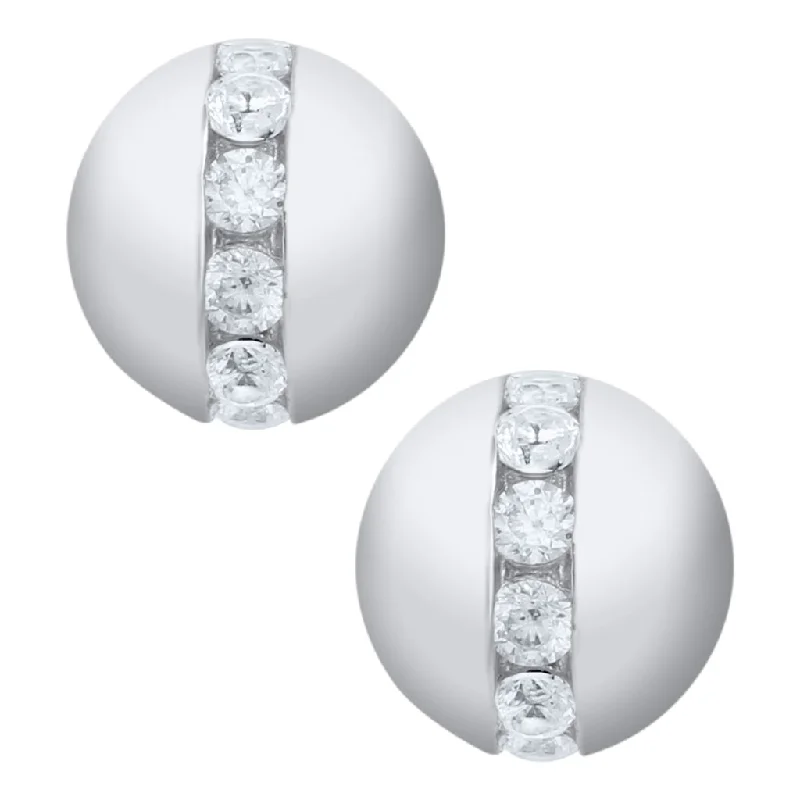 Earrings for Sensitive Ears-LeStage® Cape Cod : Sterling Sliver CZ Bead Stud Earrings