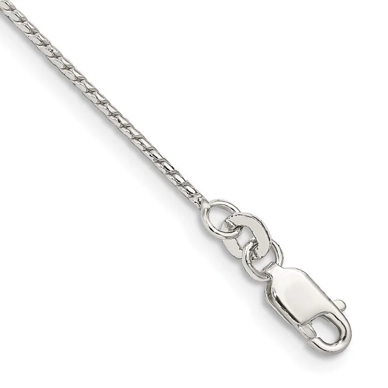 Custom Bracelets for Personalized Gifts-Sterling Silver 1mm Round Franco Chain Bracelet