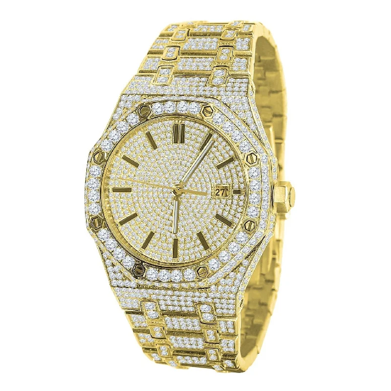 Designer Watches with Diamonds-Chunky CZ Bezel Bling Bling Watch