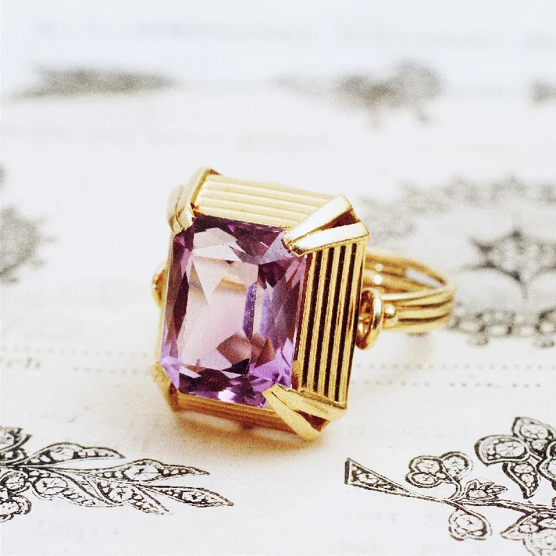 Simple Gold Ring for Women-An Extravagant Vintage 1960's Amethyst Cocktail Ring