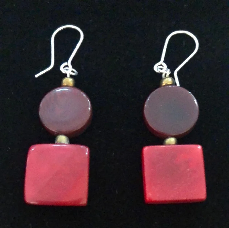 Large Crystal Earrings for Glamorous Look-Tagua LUZ Earrings Dark Red